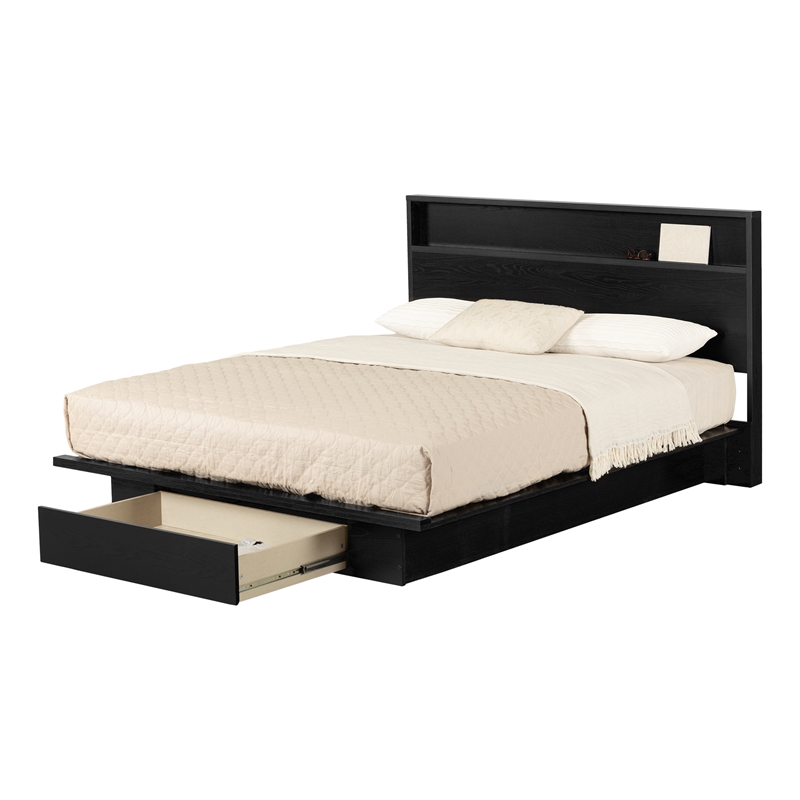 Pemberly Row 5-Set Headboard Platform Bed & Nighstand & Chest & Double Dressers