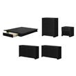 Pemberly Row 5-Set Full/Queen Platform Bed & Nighstand & Chest & Double Dressers