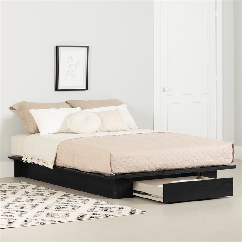 Pemberly Row 3-Set Full/Queen Platform Bed & Double Dresser & Nightstand