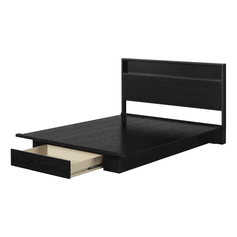 Pemberly Row 4-Set Headboard Platform Bed & Double Dresser & Chest & Nightstand