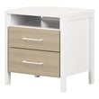 Pemberly Row Set of 2 2-Drawer Nightstands in White and Soft Elm