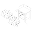 Pemberly Row Set of 2 2-Drawer Nightstands in White and Soft Elm