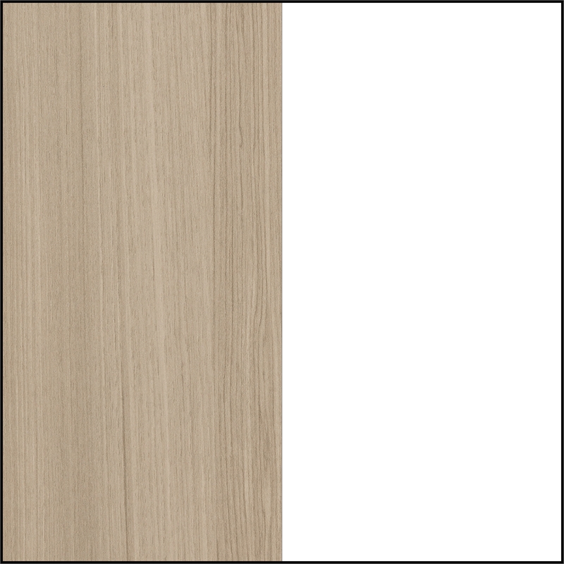 Pemberly Row Set of 2 2-Drawer Nightstands in White and Soft Elm