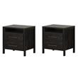 Pemberly Row Set of 2 Contemporary 2-Drawer Nightstands in Rubbed Black
