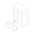 Pemberly Row Set of 3 2 2-Drawer Nightstands & 5-Drawer Chest in Natural Ash