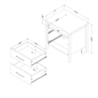 Pemberly Row Set of 2 2-Drawer Nightstand & 5-Drawer Chest in Natural Ash