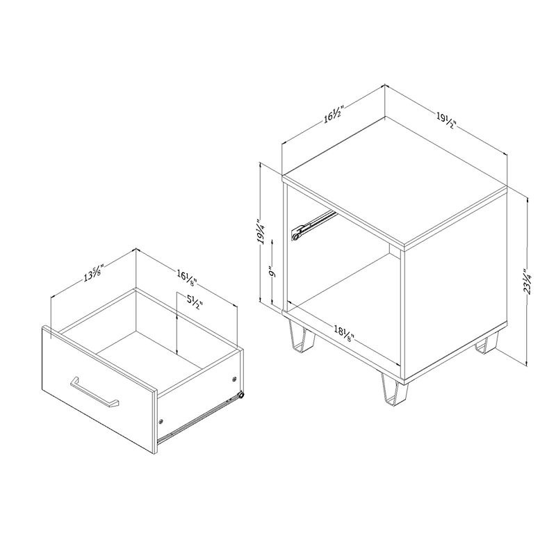 Pemberly Row Set of 3 Mates Twin Bed with 3 Drawers & 2 Nightstands
