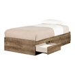 Pemberly Row Set of 3 Mates Twin Bed with 3 Drawers & 2 Nightstands