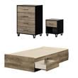 Pemberly Row Set of 3 Mates Twin Bed with 3 Drawers & Nightstand & Chest