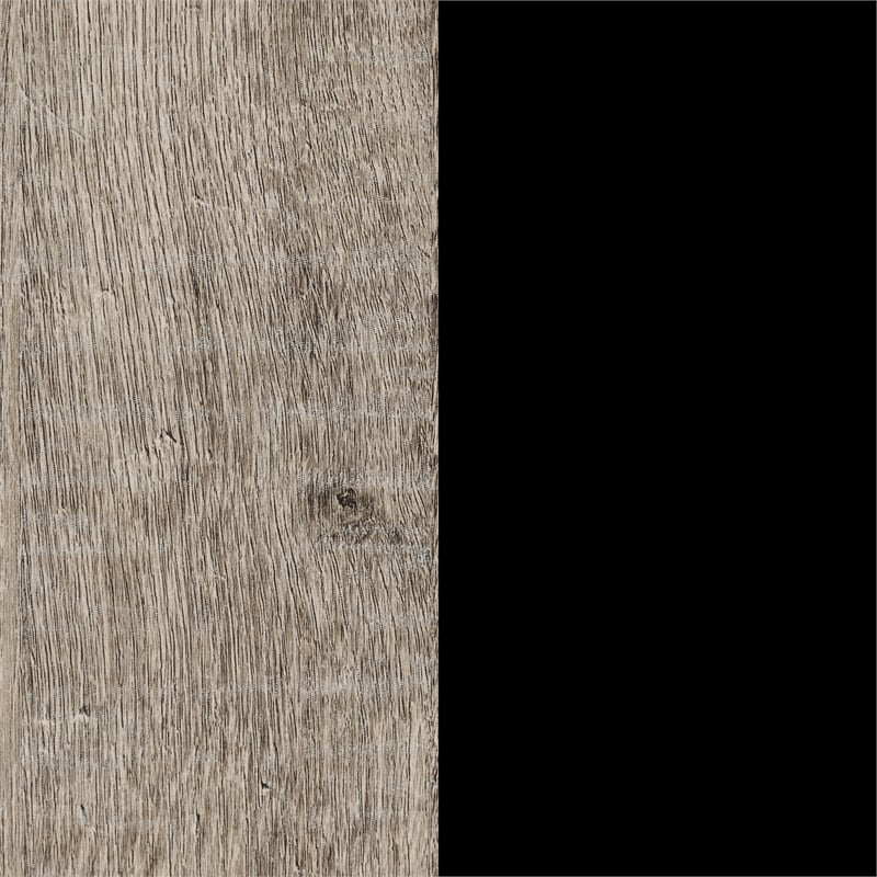 Pemberly Row Set of 2 Nightstand & Chest in Weathered Oak and Matte Black