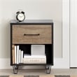 Pemberly Row Set of 2 Nightstand & Chest in Weathered Oak and Matte Black