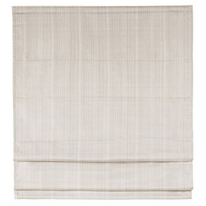 Pemberly Row 33&quot Polyester Basketweave Room Darkening Roman Shade in Ivory