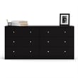 Pemberly Row Set of 3 3-Drawers Chest and Two 6-Drawers Double Dressers in Black