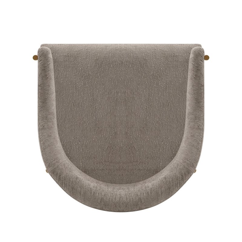 Pemberly Row Contemporary Dining Armchair with Metal Frame in Stone
