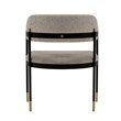 Pemberly Row Contemporary Dining Armchair with Metal Frame in Stone