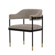Pemberly Row Contemporary Dining Armchair with Metal Frame in Stone
