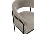 Pemberly Row Contemporary Dining Armchair with Metal Frame in Stone