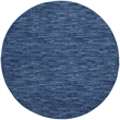 Pemberly Row Contemporary 6' Round Navy Blue Fabric Outdoor Area Rug