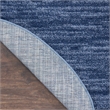 Pemberly Row Contemporary 6' Round Navy Blue Fabric Outdoor Area Rug