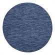 Pemberly Row Contemporary 6' Round Navy Blue Fabric Outdoor Area Rug