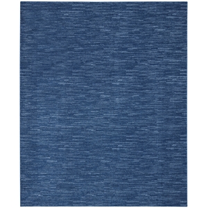 Pemberly Row Contemporary 8' x 11' Navy Blue Fabric Indoor / Outdoor Rug