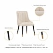 Pemberly Row Contemporary Dining Chair from Solid Wood in Cream - Set of 2