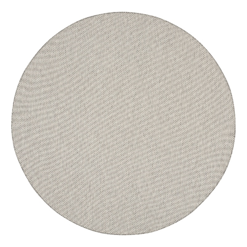 Pemberly Row 10' x Round Ivory Silver Fabric Modern Area Rug