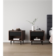Pemberly Row Nightstand from Engineered Wood in Dark Brown and Black - Set of 2