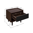Pemberly Row Nightstand from Engineered Wood in Dark Brown and Black - Set of 2