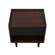 Pemberly Row Nightstand from Engineered Wood in Dark Brown and Black - Set of 2