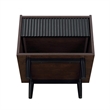 Pemberly Row Nightstand from Engineered Wood in Dark Brown and Black - Set of 2