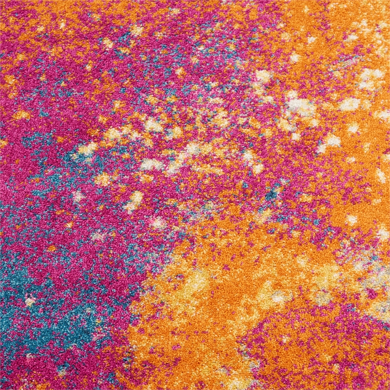 Pemberly Row Contemporary 6' x 9' Multicolor Fabric Modern Area Rug