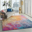 Pemberly Row Contemporary 6' x 9' Multicolor Fabric Modern Area Rug