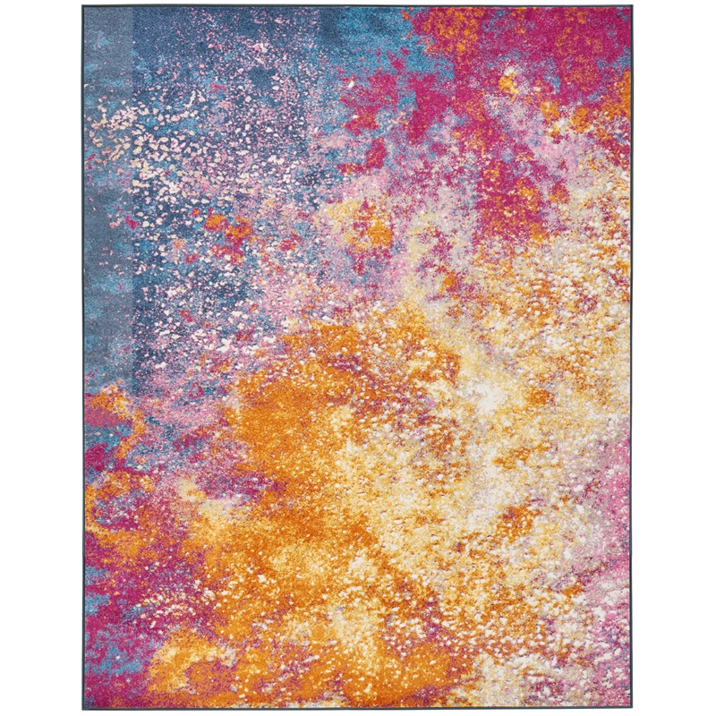 Pemberly Row Contemporary 6' x 9' Multicolor Fabric Modern Area Rug