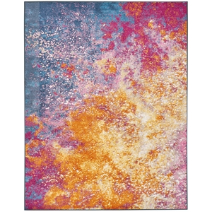 Pemberly Row Contemporary 6' x 9' Multicolor Fabric Modern Area Rug