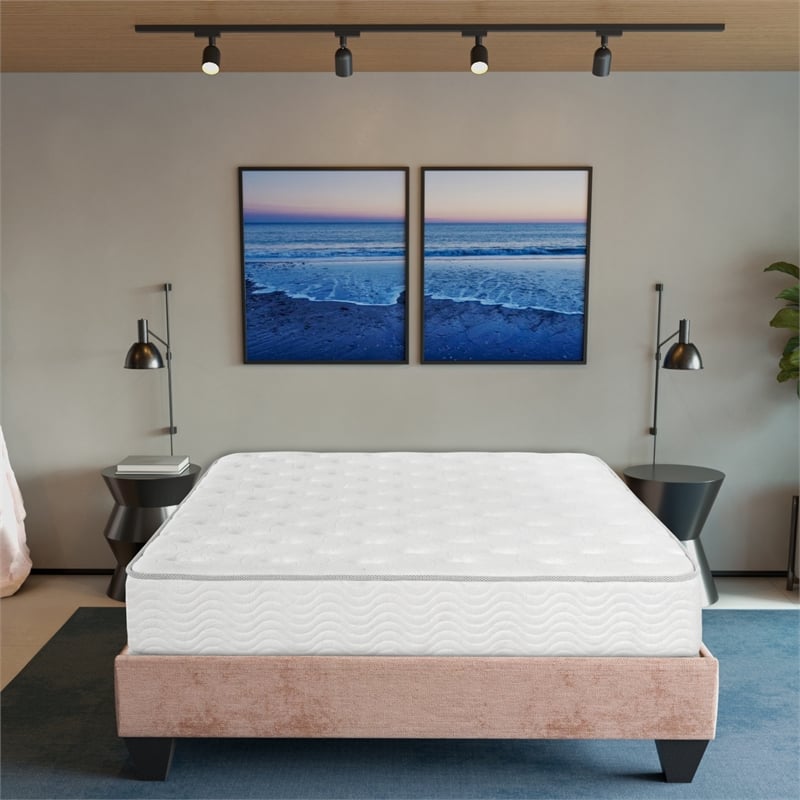 Pemberly Row Modern 9-Inch Polyurethane King Mattress in White