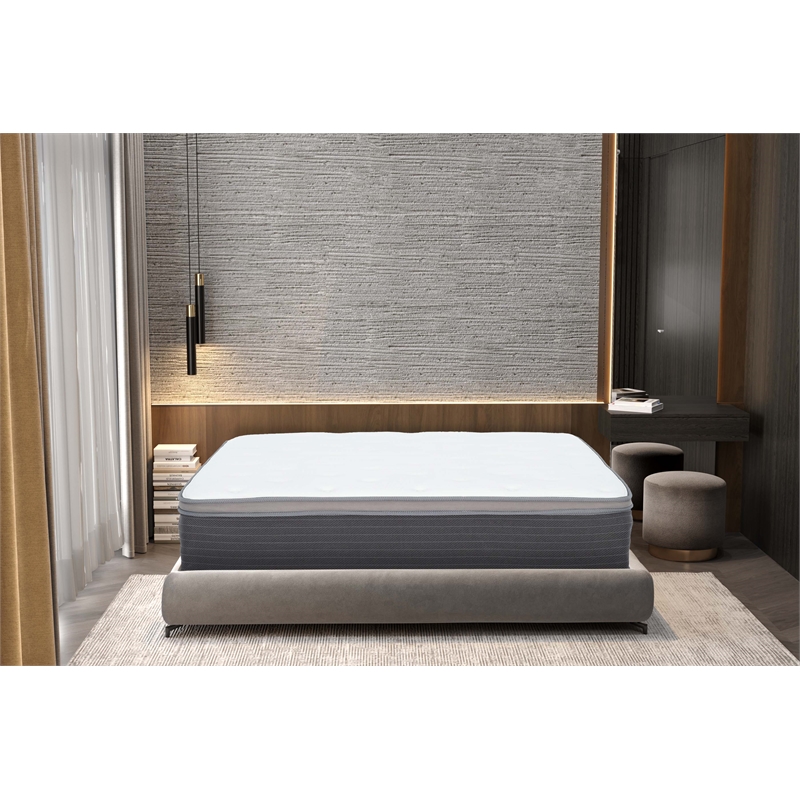 Pemberly Row Modern 9-Inch Polyurethane Twin Mattress in White