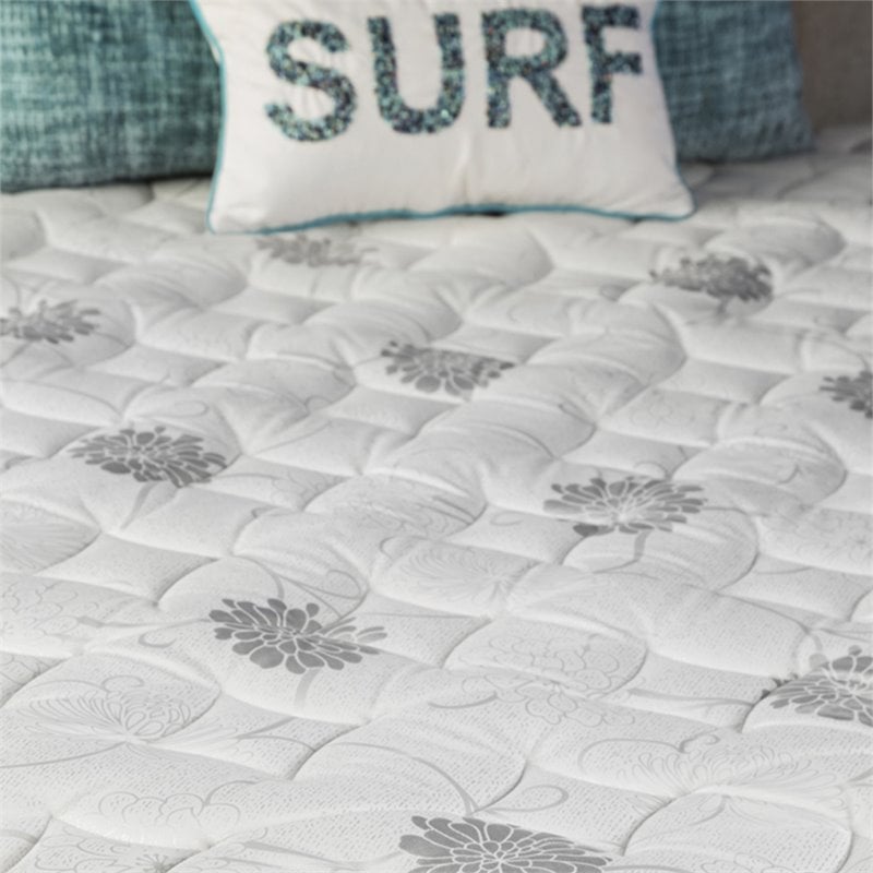 Pemberly Row Modern Fabric 9-Inch Full Euro Top Mattress in White