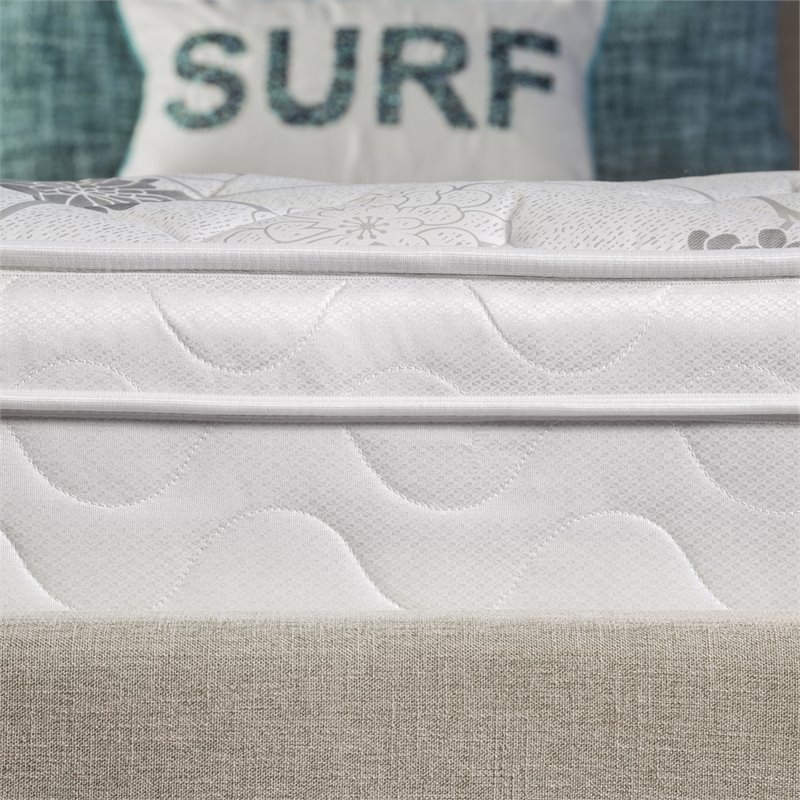 Pemberly Row Modern Fabric 9-Inch Full Euro Top Mattress in White
