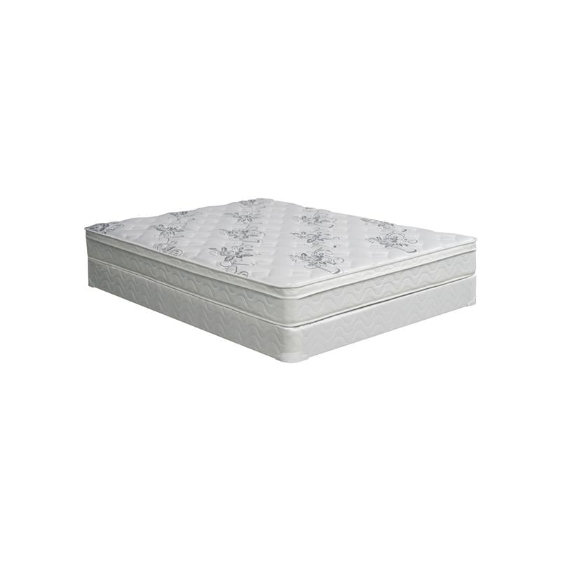 Pemberly Row Modern Fabric 9-Inch Full Euro Top Mattress in White