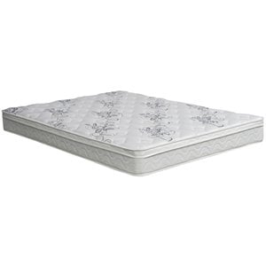 Pemberly Row Modern Fabric 9-Inch Full Euro Top Mattress in White