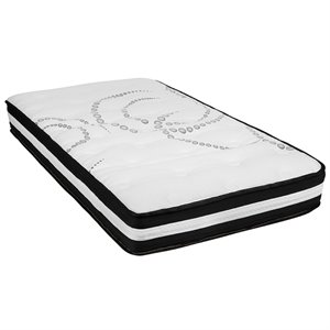 Pemberly Row Modern 10&quot Twin Hybrid Pocket Spring Mattress in White