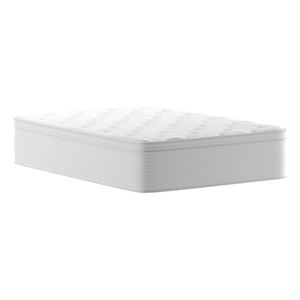 Pemberly Row Commercial Foam & Polyester Fabric Queen Mattress in White
