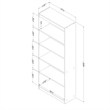 Pemberly Row 5-Shelf Transitional Wood Bookcase in Morgan Cherry