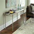 Pemberly Row Contemporary Vinyl Folding Table in Antique Linen