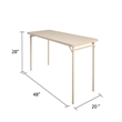 Pemberly Row Contemporary Vinyl Folding Table in Antique Linen