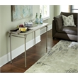 Pemberly Row Contemporary Vinyl Folding Table in Antique Linen