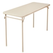 Pemberly Row Contemporary Vinyl Folding Table in Antique Linen