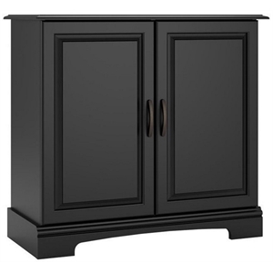 Pemberly Row Contemporary 33&quot Accent Chest with 2-Shelves in Black