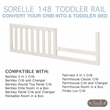 Pemberly Row Modern / Contemporary Wood Toddler Rail in White Finish